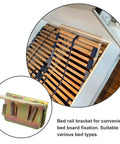 Premium Iron U Shaped Bed Rail Fasteners Six Piece Heavy Duty Frame Connectors dead nuts stability bed rail bracket on wooden slats.