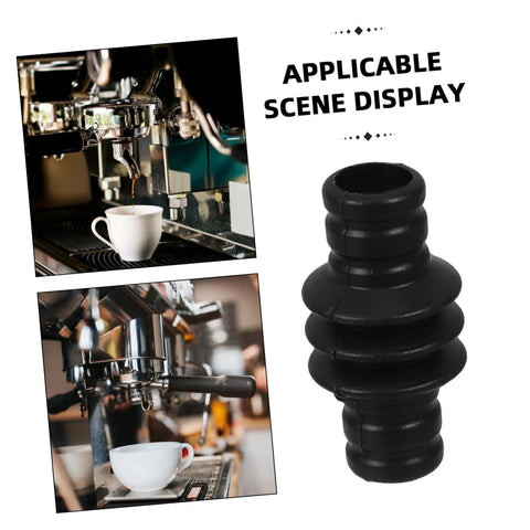 Steam Wand Insulation Sleeve And Rubber Cover For Coffee Makers, shown with espresso machine and coffee cup, heat guard