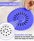 Heavy Duty Stainless Steel Hair Catcher For Shower Drain And Bathtub Tub With Solid Anchor Block Upgraded Anti Floating Drain Strainer, blue design with embedded weight.