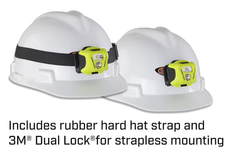 Enduro Pro Hazlo 160 Lumen Multi Function Headlamp With Three AAA Batteries Rubber Hard Hat Strap Elastic Head Strap 3M Dual Lock