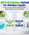 15 Pack pH Buffer Powder Calibration Kit With 4.00 6.86 9.18 pH Buffers And 3 Extra Bottles For Precise Easy Calibration Of Digital pH Meters And Monitors A Pro Calibration Kit two bottles with pH 6.86 and 9.18 labels, suitable for alkaline liquids.