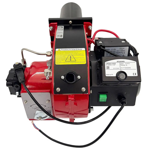 Heavy Duty Single Stage Air Atomization Burner For Industrial Boilers And Commercial Heating Systems Plug And Play 220V, showing control panel and connections.