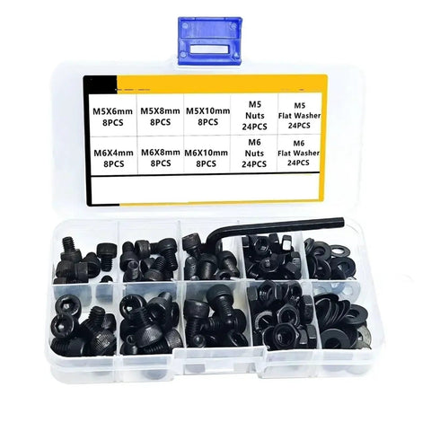 144 Piece Cylinder Head Hex Bolt Nut Gasket Kit M5 M6 Carbon Steel Fastener Set For Auto Repairs And Diy Projects With Beefy Threads And Easy Install For Quick Engine Work, organized case
