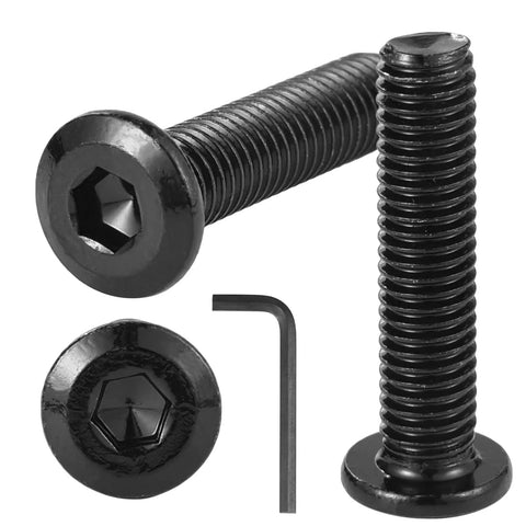 M8-1.25 X 100mm Flat Head Hex Socket Cap Screws Set Of 8 With Hex Wrench Black Oxide 304 Stainless Steel Bolts