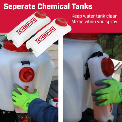 Dual Tank Backpack Sprayer With Separate Water And Chemical Tanks 4 Gallon Capacity Pro Grade Lawn And Garden Sprayer No Mess Premix