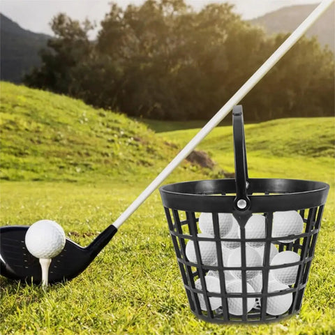 Golf Ball Basket With Handle Holds Up To 25 Balls Plastic Ball Container Black For Outdoor Practice And Easy Golf Training At Home Or On The Range With Portable Design