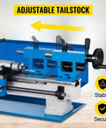 Adjustable tailstock of the Built Tough 7 X 12 Inch Mini Metal Lathe for precision turning projects.