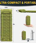Ultralight Camping Pad With Built In Pump Waterproof Air Mattress For Backpacking And Hiking, compact size, hand-held
