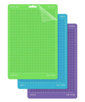Realike 8.5x12 inch cutting mats set of 3 in lime green, blue, and purple with grid; compatible with Cricut Joy Xtra.