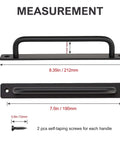 2 Pack Black Barn Door Handles With Plate For Sliding Closet Doors 7.5 Inch Hole Center 8.35 Inch Overall Length Zinc Alloy