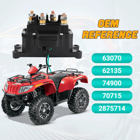Beefed Up 12V 250A Winch Solenoid Relay Contactor Replacement for ATV UTV Boat and 4x4 Vehicles with OEM references