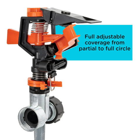 Impulse Sprinkler With Stable Zinc Spike For Big Lawns Up To 5027 Sq Ft 80 Ft Diameter Coverage Adjustable Full Circle To Partial Spray