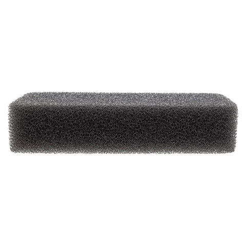 Foam Air Filter Replacement For Lawn Boy Walk Behind Mowers With Kawasaki F Series Engines 107 Dash 4621 609493 Keeps It Simple Easy Swap For OEM Parts Two And A Half Inch Wide Four And Three Eighths Inch Long One And One Eighth Inch High Black on white background, showing black foam texture.