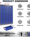Garage-Grade 75-Drawer Nut and Bolt Organizer Cabinet with ABS Drawers, 36 Inch High, 26 Inch Deep, 9 Inch Wide Hardware Storage, Adjustable Shelves and Label System for Workshop, Lab, and Home Garage Tool Storage, stainless steel frame