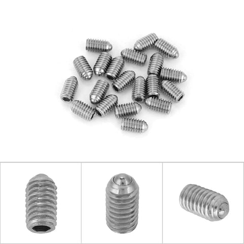 Tough As Nails M6 Spring Ball Plunger Screws 20 Pack Stainless Steel Hex Thread Locking Pins on white background