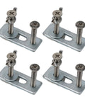 Solid Zinc Aluminum T-Track Hold Down Clamps Set perfect for CNC Router woodworking jobs, featuring 4 compact zinc alloy clamps.