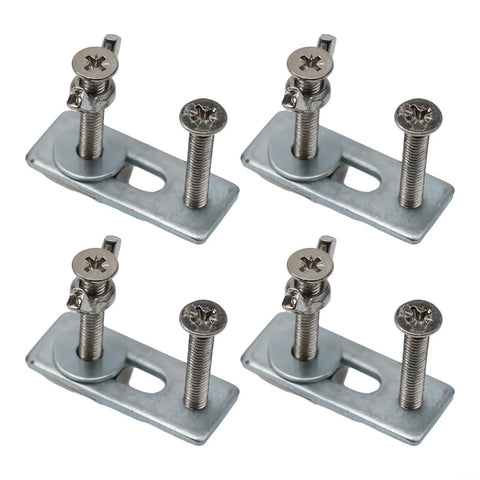 Solid Zinc Aluminum T-Track Hold Down Clamps Set perfect for CNC Router woodworking jobs, featuring 4 compact zinc alloy clamps.