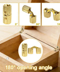 4 Pack 8mm Hidden Brass Barrel Hinges With 180 Degree Opening For Wood Cabinets Jewelry Boxes And DIY Projects Includes 8 Screws