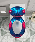 Elongated Toilet Seat Resin for Man Cave featuring a colorful guitar and drum design, measuring 14.5" x 18.5".