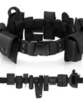 Police Security Modular Duty Belt Loadout With Colt 1911 Holster, Flashlight, Baton, Radio, And Handcuff Pouches for Law Enforcement