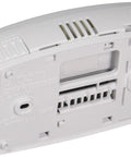 Back view of FocusPro 5000 Non Programmable Thermostat with mounting slots and vents