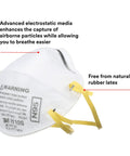 Small N95 Particulate Respirator Mask With Adjustable Nose Clip And Two Strap Design, Electrostatic Media, Nose Foam, Disposable, Pack Of 20, NIOSH Approved For Dust And Smoke Protection