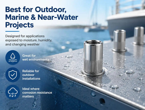 304 Stainless Steel M6 Rivet Nuts And Button Head Bolts 1 Inch Go To Marine Automotive And Outdoor Projects With Washers