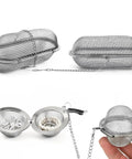 Four Pack Stainless Steel Ultrasonic Cleaner Baskets For Jewelry And Earrings Includes Two Large And Two Small Mesh Wash Baskets Knockout Set, showing small and large baskets.