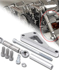 Chevy SBC 350 Polished Aluminum Alternator Bracket Kit with Short Water Pump Mount Upper Passenger Side V Belt or Serpentine Setup