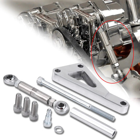 Chevy SBC 350 Polished Aluminum Alternator Bracket Kit with Short Water Pump Mount Upper Passenger Side V Belt or Serpentine Setup