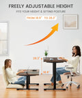 Top Notch ErGear Low Height Adjustable Electric Standing Desk 48 X 24 Inches For Kids shown in use, featuring adjustable heights 18.9 to 28.3 inches.
