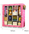 Solid Portable Closet Organizer With Heavy Duty Fabric Zipper Cover Roomy Storage Shelves And Hanging Sections for dorm use.