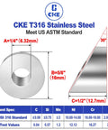 Diagram of Angled Beveled Washer Set for Cable Railing, Fifty Pack, One Quarter Inch ID, 30 Degree Angle, T316 Stainless Steel