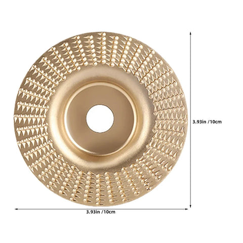 Duper Smooth 6pc Angle Grinder Wood Carving Discs With Vibration Reduction High Elastic Cushion For Easy Shaping Polishing And Grinding Long Sessions, 10cm gold carving disc.