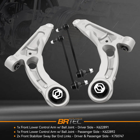 Chrysler 200 Front Lower Control Arms Kit 4Pcs Replacement Suspension Set For 2015 2016 2017 Models Excluding 17 Inch Wheels Includes Stabilizer Sway Bar End Links showing front control arms and links