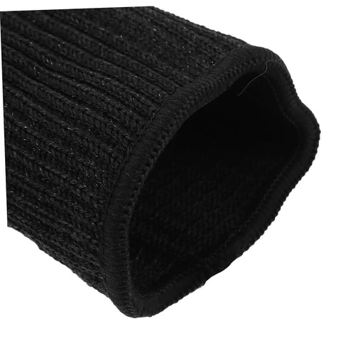 Close-up view of Heavy Duty Cut Resistant Arm Guards And Thorn Proof Work Sleeves in black, showcasing elastic grip design.