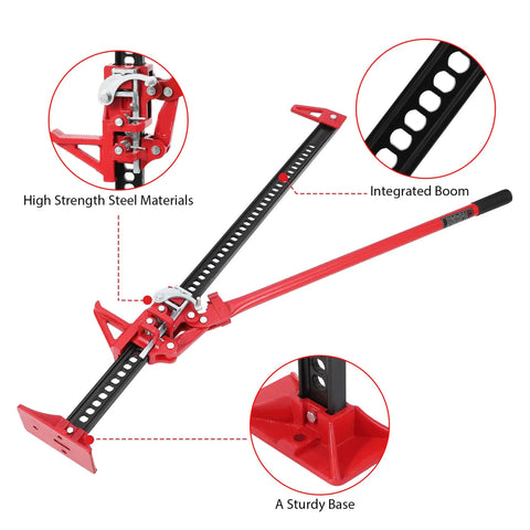 High Lift Recovery Jack 33 Inch 3.5 Ton Heavy Duty Off Road Farm Lifting Equipment with wide base and integrated boom