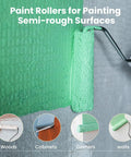 4 Inch Microfiber Paint Roller Set, 10 Pack Mini Roller Covers With 10 mm Nap, painting semi-rough surface green