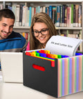 Slick Grab And Go Accordion File Organizer With Hella Spacious Pockets For Letter Size Paperwork Heavy Duty Expandable Document Holder on table