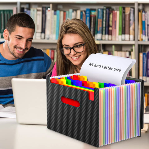 Slick Grab And Go Accordion File Organizer With Hella Spacious Pockets For Letter Size Paperwork Heavy Duty Expandable Document Holder on table