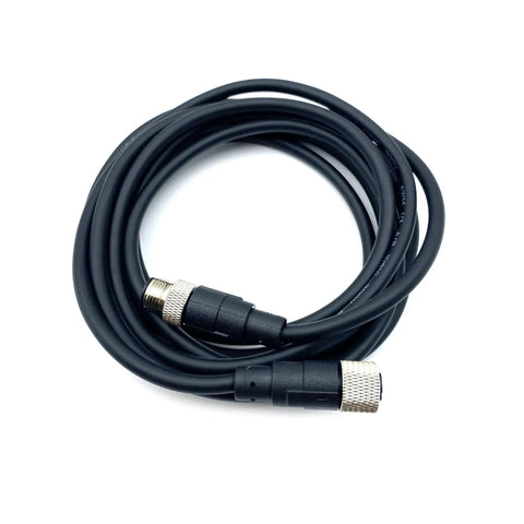 Industrial M12 4-Pin A-Code Straight Male To Female Connector Cable 1 Meter PVC AWG22 250V 4A coiled with metal contacts