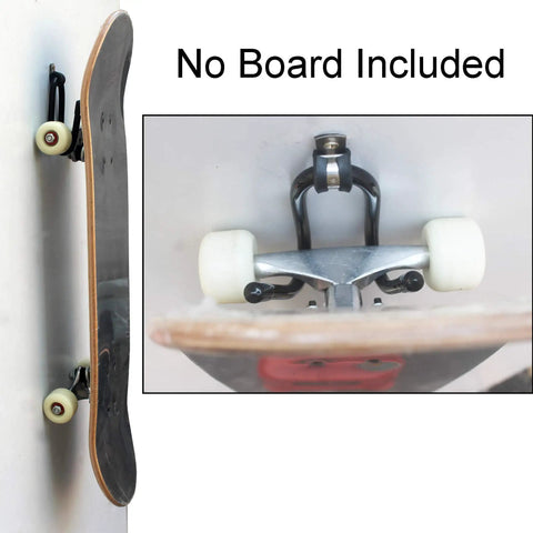 Flexible Skateboard Wall Mount Hanger Rack Set 2 Pack W Style Adjustable Holders For Cruiser Boards Penny Boards Skateboards Longboards And More No Board Included Easy Installation shown without skateboard
