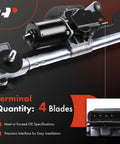 Front Windshield Wiper Motor And Linkage Assembly For Chevrolet Equinox And Gmc Terrain 2010 To 2017 with 4 blades and OE specifications.