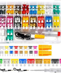 306Pcs Car Fuses Assortment Kit With Aluminum Sheet 2-35A M And S, Circuit Tester, Color Coded Transparent Case, High Conductivity Alloy
