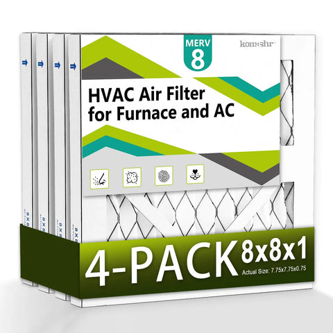 4 Pack 8x8x1 Air Filter MERV 8 For HVAC Furnace And AC Replacement, Dust Defense That Blocks Dust Like A Boss, Fits Most 8x8 Slots
