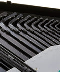 Close-up of 30 Piece Hex Key Wrench Set With SAE And Metric Sizes From Tiny 0.028 Inch Up To 0.078 Inch And 0.7mm To 10mm Chamfered Ends