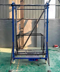 Heavy Duty Electric Lift Cart Rugged Foldable Work Deck With Wireless Clicker Remote Auto Scaffold Lifter, visible from the back, showcasing rugged design.