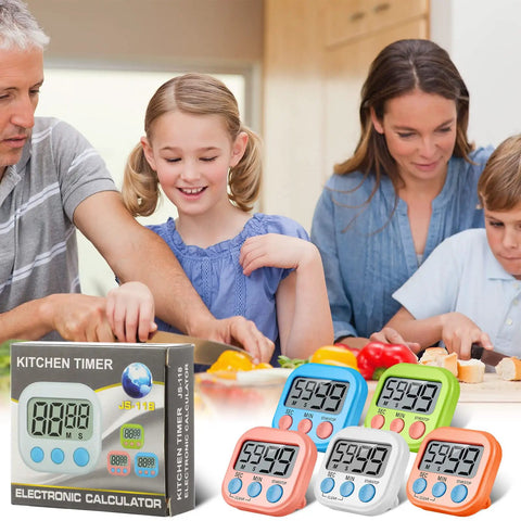 Set Of 30 Multicolor Digital Kitchen Timers With Magnetic Mount Loud Alarm And Big Digits Countdown To 99 Minutes 59 Seconds Lit