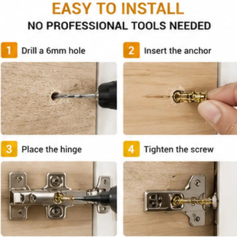 Fix Wobbly Cabinet Doors Fast With 6x14mm Expansion Anchor Screws Kit 100Pcs for hinge repair step-by-step instructions