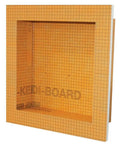 Kerdi Board Prefabricated Shower Niche With Pre Sealed Inside Corners For Bathroom Renovation 12 Inch Wide By 12 Inch High Waterproof Niche Ideal For Tile Compatibility And Quick Install, shown in frontal view.